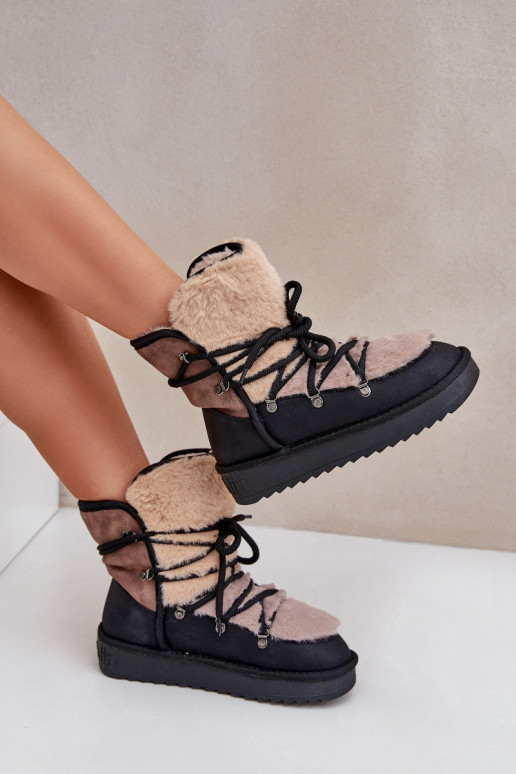 sniega apavi  ar kažokādu D.Franklin DFSH370012 Melns