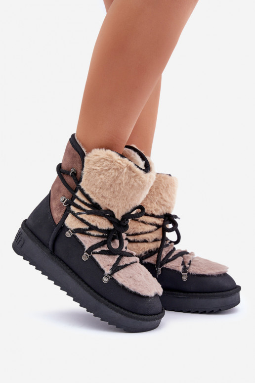 sniega apavi  ar kažokādu D.Franklin DFSH370012 Melns