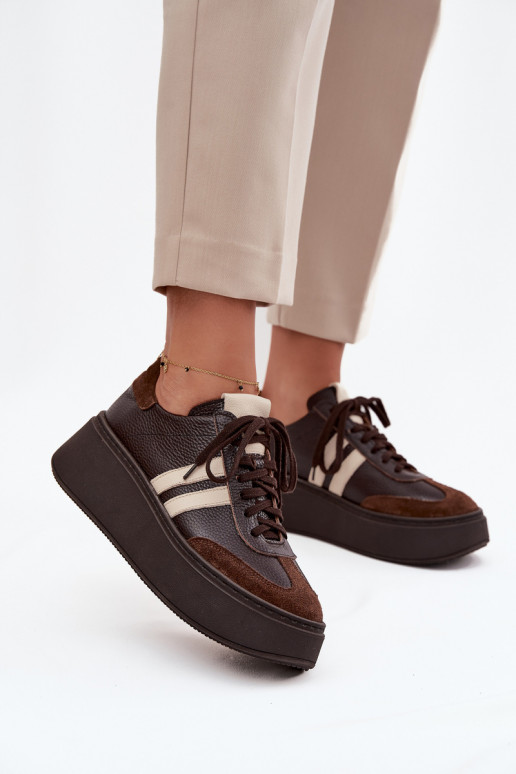 modeļa apavi  ar platformu Zazoo 3775 Czekoladowe    modeļa apavi  ar platformu Zazoo 3775 Czekoladowe