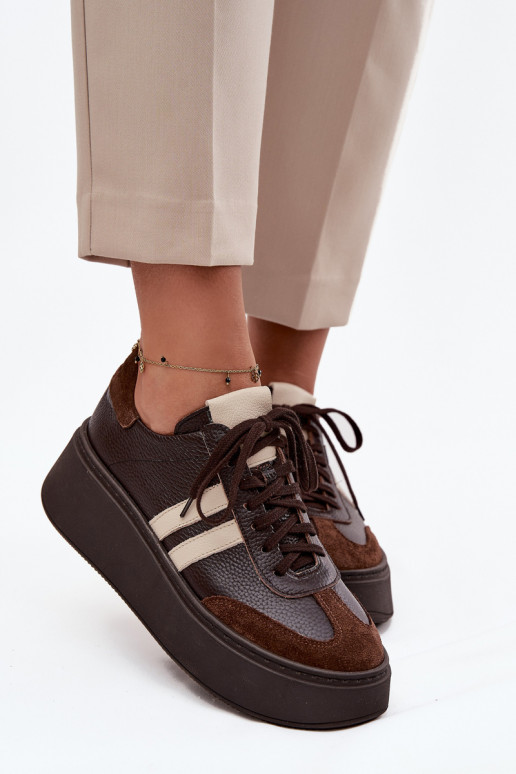 modeļa apavi  ar platformu Zazoo 3775 Czekoladowe    modeļa apavi  ar platformu Zazoo 3775 Czekoladowe