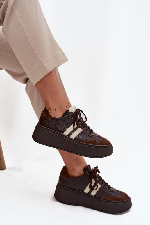 modeļa apavi  ar platformu Zazoo 3775 Czekoladowe    modeļa apavi  ar platformu Zazoo 3775 Czekoladowe