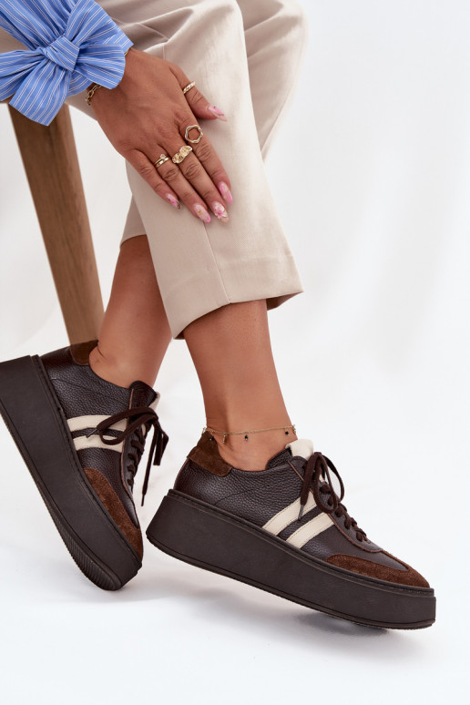 modeļa apavi  ar platformu Zazoo 3775 Czekoladowe    modeļa apavi  ar platformu Zazoo 3775 Czekoladowe