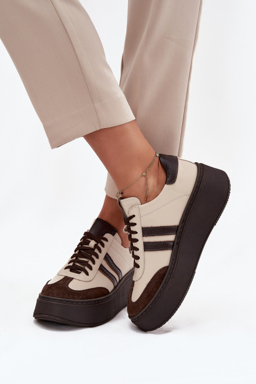    modeļa apavi  ar platformu Zazoo 3775 smilšu krāsas-Czekoladowe