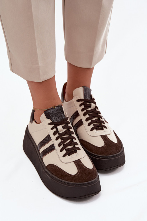    modeļa apavi  ar platformu Zazoo 3775 smilšu krāsas-Czekoladowe