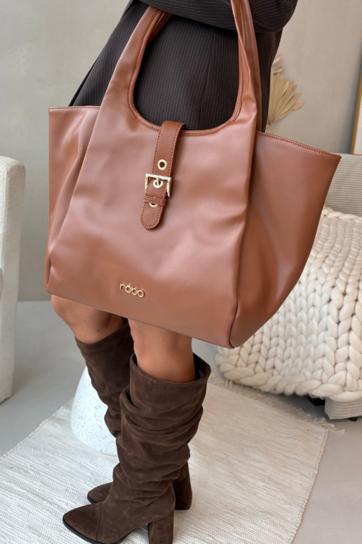Soma Pircējska ar sprādzēm NOBO BAG6010-017 GaišiBrūns