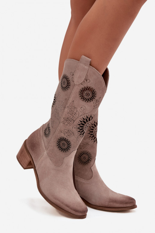 zamšādas   sieviešu garie zābaki  Zazoo 3852 Cepurepuccino