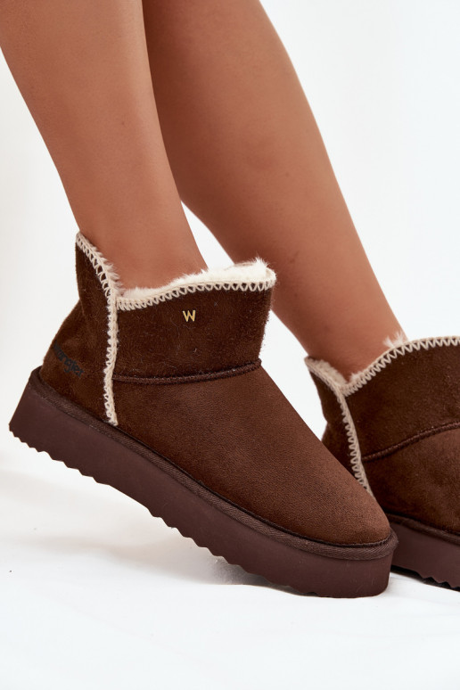 sniega apavi  ar platformu Wrangler 20253093.IKU Czekoladowe