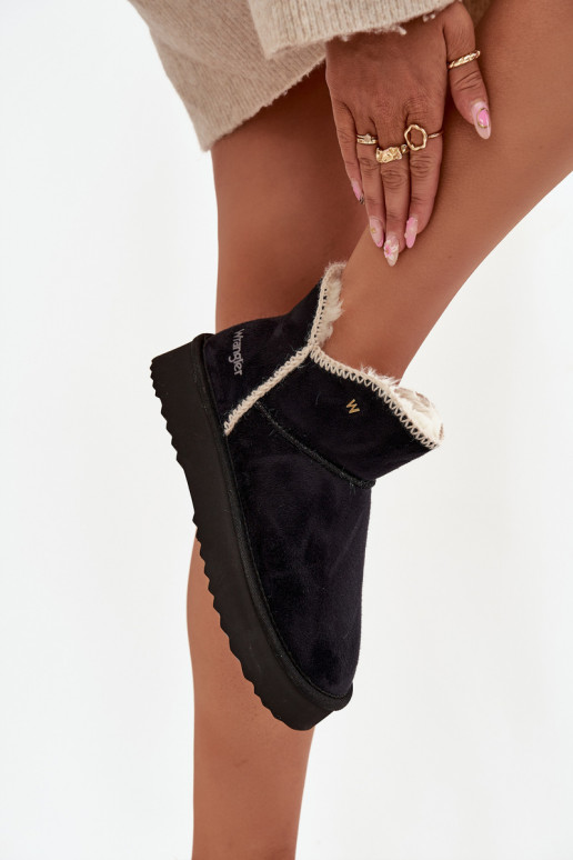 sniega apavi  ar platformu Wrangler 20253093.25Y Melns