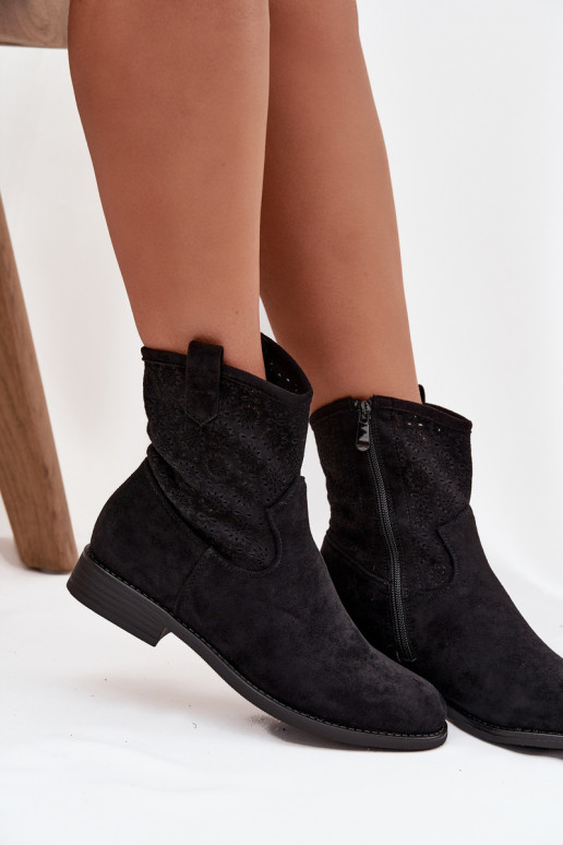 Sieviešu puszābaki ar platiem papēžiem  S.Barski HY52-530 Melns