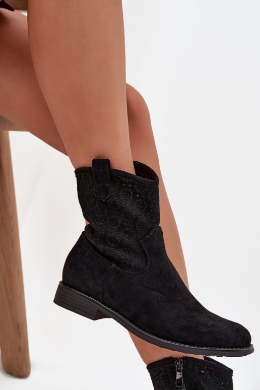 Sieviešu puszābaki ar platiem papēžiem  S.Barski HY52-530 Melns