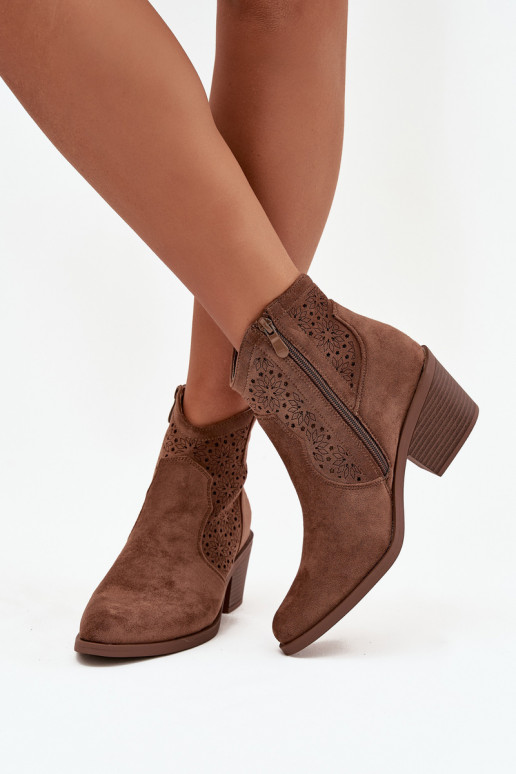 Sieviešu puszābaki  ar papēdi S.Barski HY52-529 brūnas krāsas Sieviešu puszābaki  ar papēdi S.Barski HY52-529 brūnas krāsas