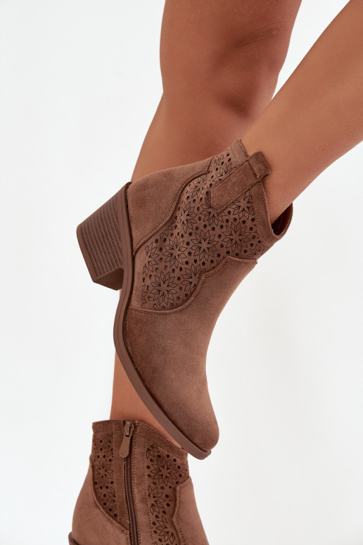 Sieviešu puszābaki  ar papēdi S.Barski HY52-529 brūnas krāsas Sieviešu puszābaki  ar papēdi S.Barski HY52-529 brūnas krāsas