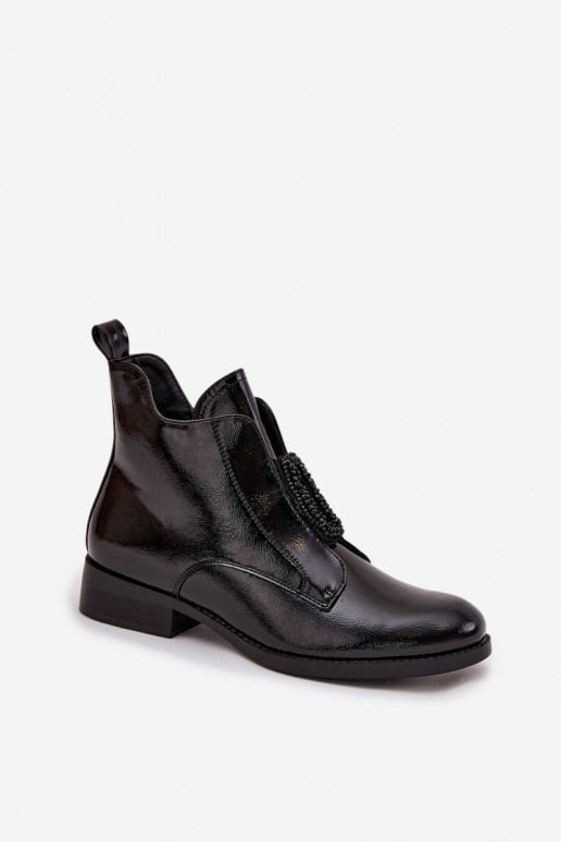 Laque siltināti Sieviešu puszābaki  Detalem S.Barski HY52-525 Melns