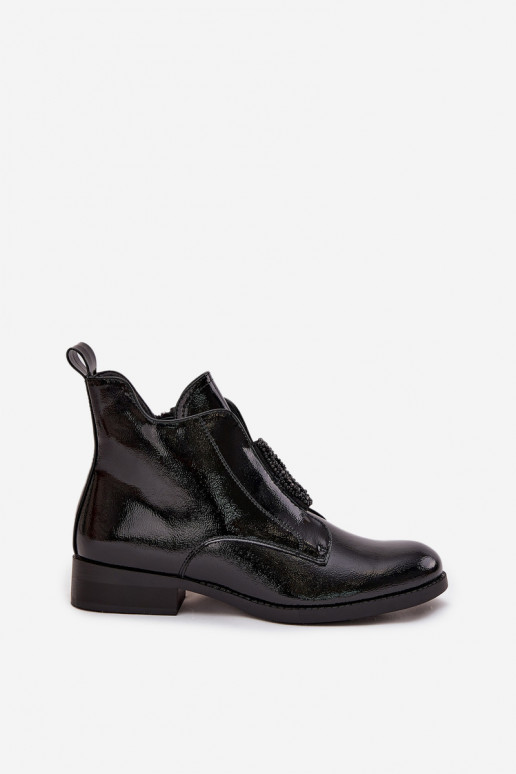 Laque siltināti Sieviešu puszābaki  Detalem S.Barski HY52-525 Melns