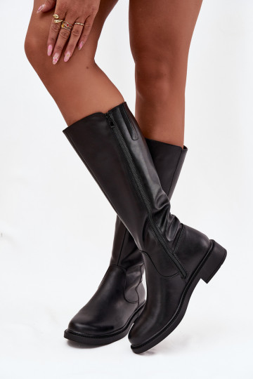 Sieviešu garie zābaki ar platiem papēžiem Sergio Leone KZ25600-S Melns 2