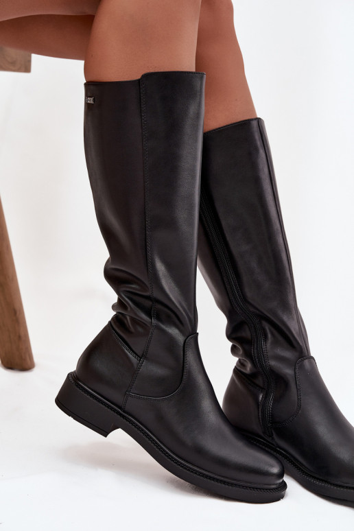   Sieviešu garie zābaki ar platiem papēžiem Sergio Leone KZ25600-S Melns