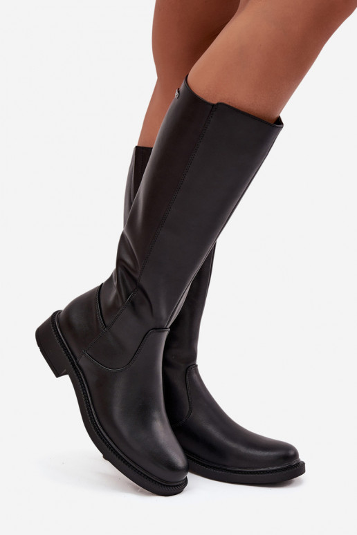   Sieviešu garie zābaki ar platiem papēžiem Sergio Leone KZ25600-S Melns