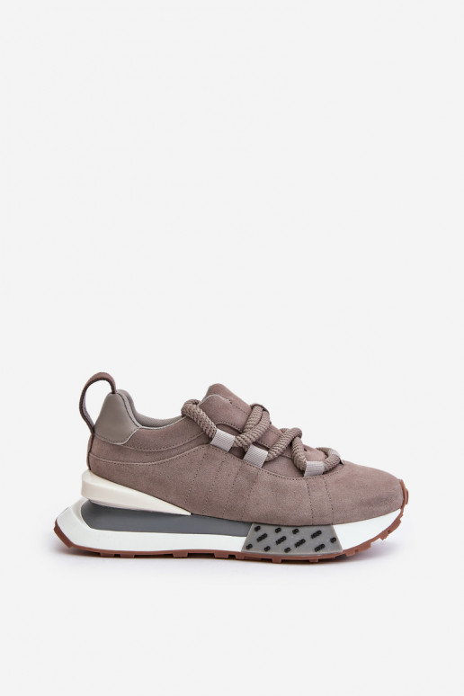 zamšādas  modeļa apavi  ar platformu Z Grubym m Artiker 54C1463 Pelēkas krāsas