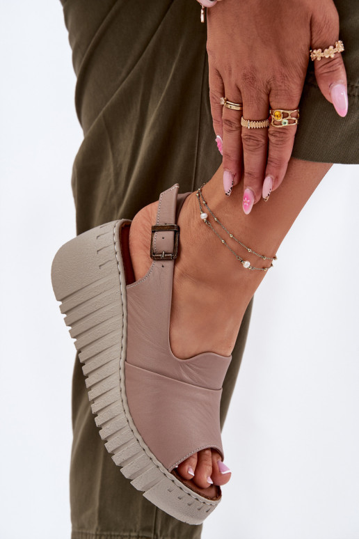 Sieviešu basenes Z Naturalnej Skóry  Artiker 54C0788 smilšu krāsas Sieviešu basenes Z Naturalnej Skóry  Artiker 54C0788 smilšu krāsas