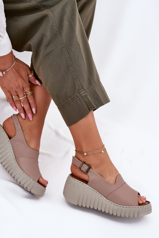 Sieviešu basenes Z Naturalnej Skóry  Artiker 54C0788 smilšu krāsas Sieviešu basenes Z Naturalnej Skóry  Artiker 54C0788 smilšu krāsas