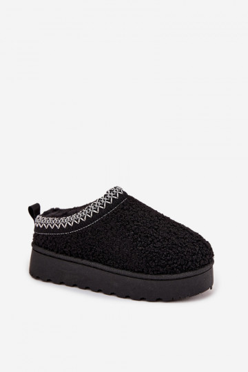 sniega apavi Bērnu apavi  ar kažokādu Typu Baranek Melns Selathiel