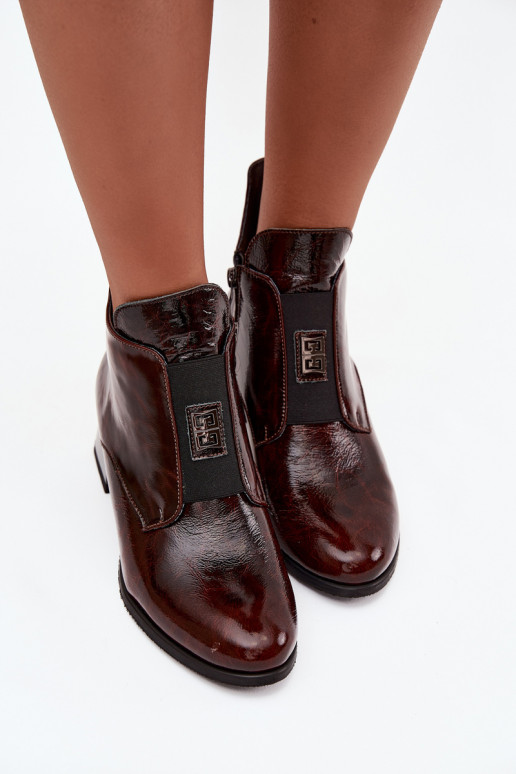   Laque Sieviešu puszābaki   Detalem siltināti Zazoo 60560 tumši brūnas krāsas