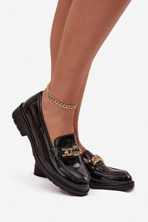 Lakoti mokasīni   S.Barski HY52-539 Melns Lakoti mokasīni   S.Barski HY52-539 Melns