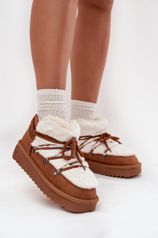  sniega apavi ar platformu ar kažokādu D.Franklin DFSH370011 Camel