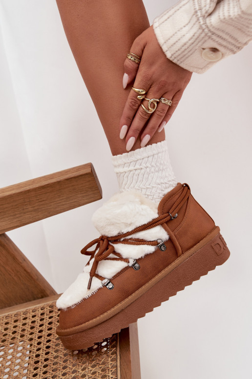  sniega apavi ar platformu ar kažokādu D.Franklin DFSH370011 Camel