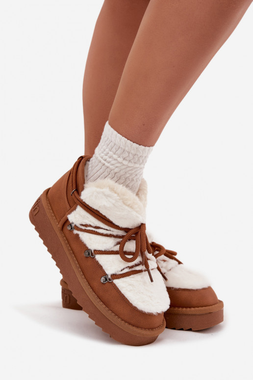  sniega apavi ar platformu ar kažokādu D.Franklin DFSH370011 Camel