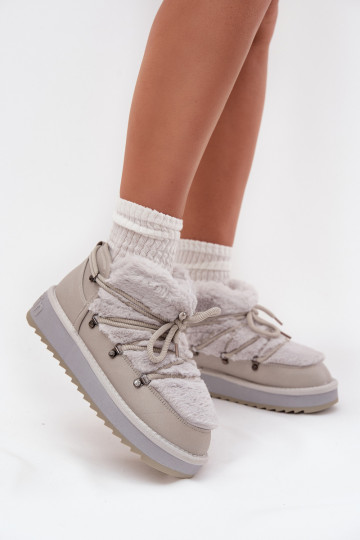 sniega apavi ar platformu ar kažokādu D.Franklin DFSH370011 Pelēkas krāsas 2