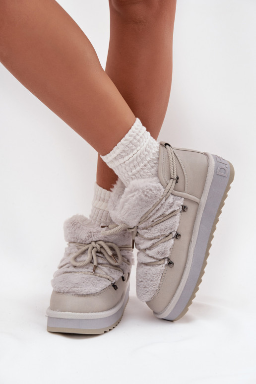  sniega apavi ar platformu ar kažokādu D.Franklin DFSH370011 Pelēkas krāsas