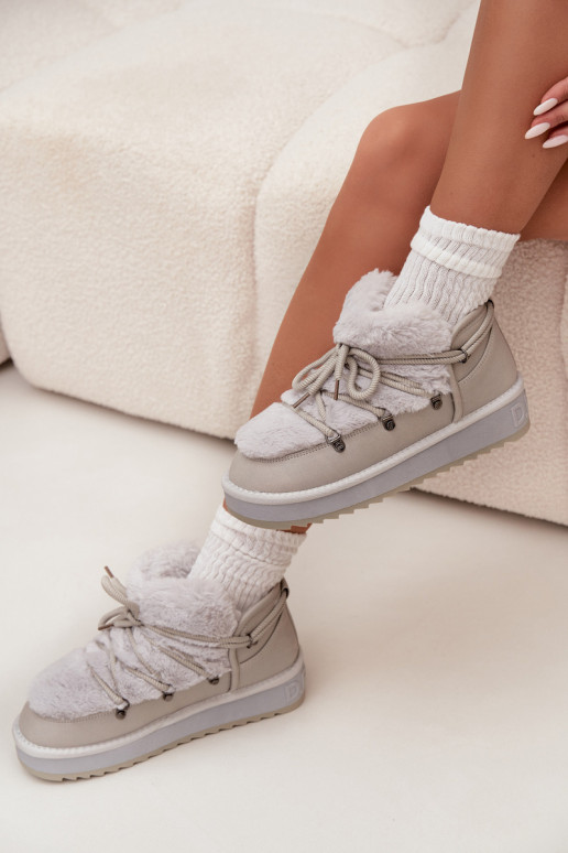  sniega apavi ar platformu ar kažokādu D.Franklin DFSH370011 Pelēkas krāsas