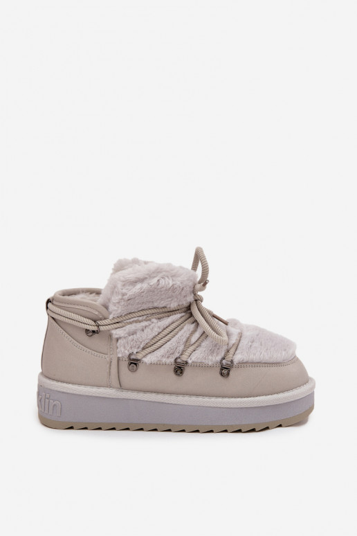  sniega apavi ar platformu ar kažokādu D.Franklin DFSH370011 Pelēkas krāsas