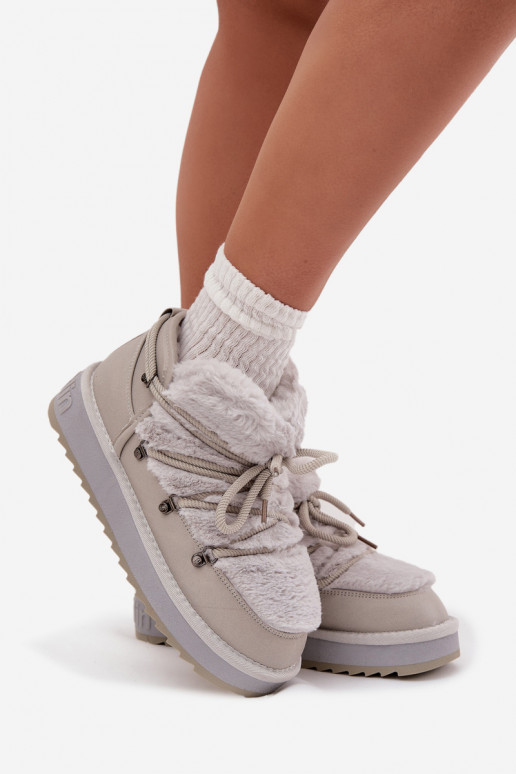  sniega apavi ar platformu ar kažokādu D.Franklin DFSH370011 Pelēkas krāsas