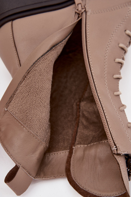 sieviešu zābaki  ar ornamentiem siltināti smilšu krāsas Ulrika