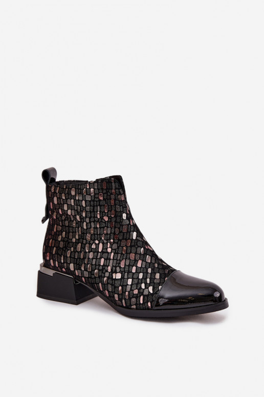 Laque Sieviešu puszābaki Z Naturalnej Skóry  D&A LZ52-960 Melns