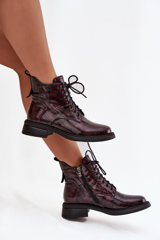 Laque sieviešu zābaki   D&A LZ52-954 bordo krāsas