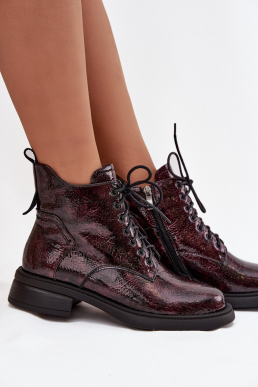 Laque sieviešu zābaki   D&A LZ52-954 bordo krāsas