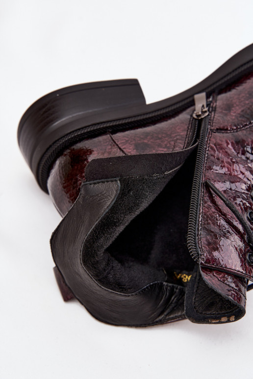 Laque sieviešu zābaki   D&A LZ52-954 bordo krāsas