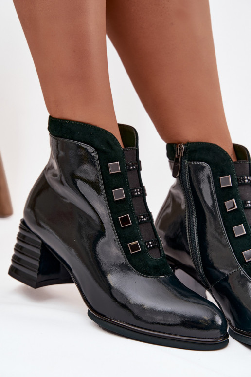 Laque Sieviešu puszābaki Z Naturalnej Skóry ar papēdi D&ACR52-696 haki krāsas