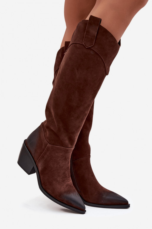 garie zābaki   ar papēdi Z Naturalnego Zamszu Artiker 57C0230 brūnas krāsas