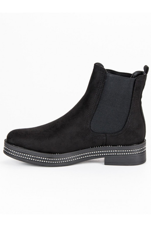 melnas krāsas sieviešu puszābaki