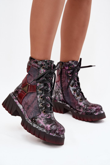 sieviešu zābaki zābaki   07072-23 bordo krāsas