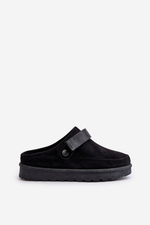  Čības siltināti ar kažokādu ar platformu Melns Azida