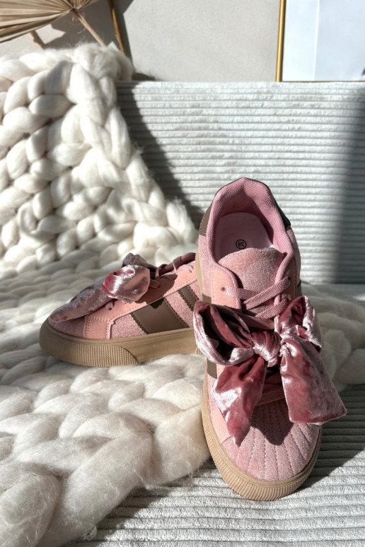 Sieviešu sporta stila kurpes ar samta loku, rozā krāsā, Ashlyn