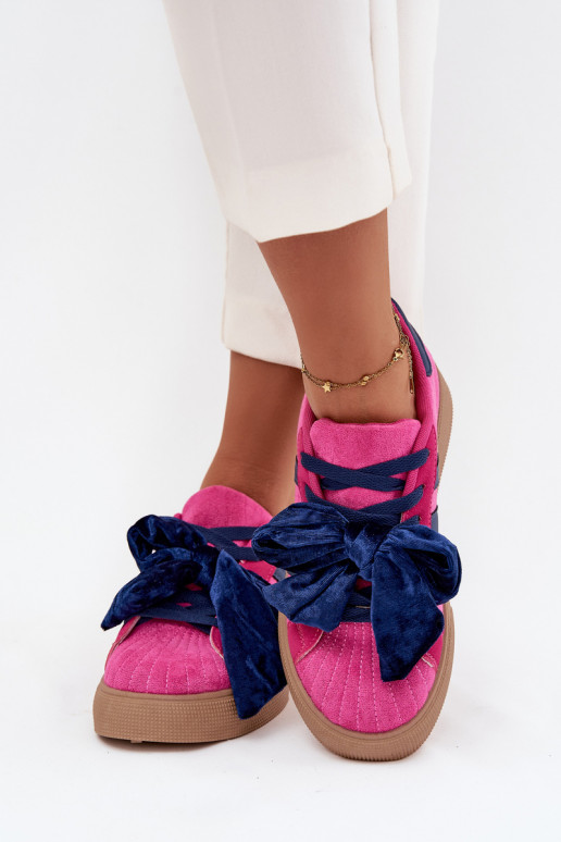 Sieviešu sporta stila kurpes ar samta loku, rozā krāsā, Ashlyn