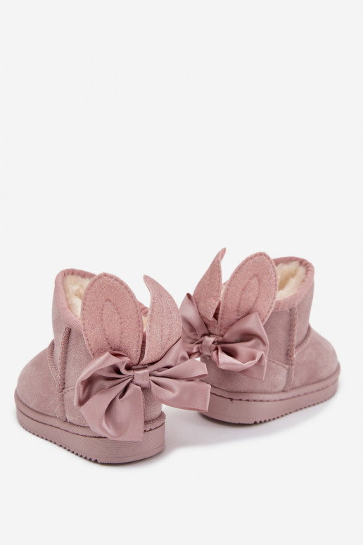 Bērnu siltie sniega zābaki „Meriva" ar lentītēm, rozā krāsā Bērnu siltie sniega zābaki „Meriva" ar lentītēm, rozā krāsā