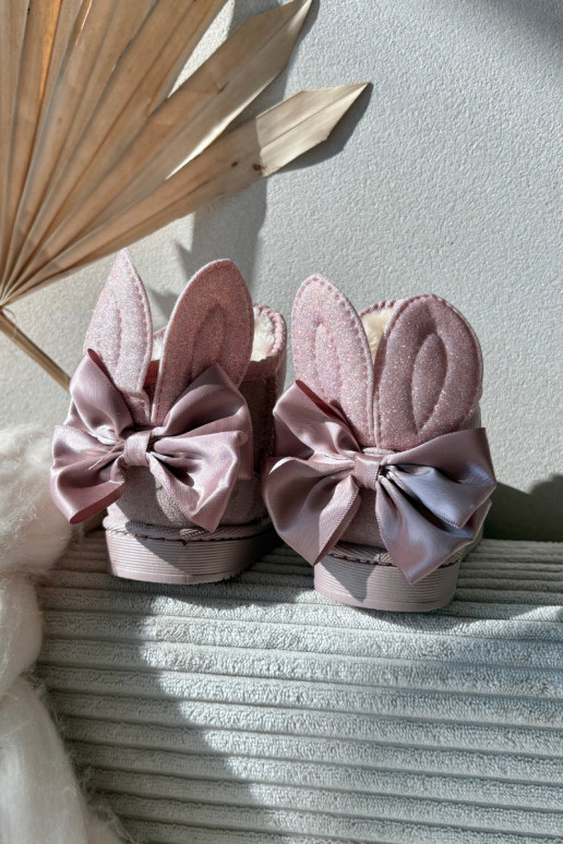 Bērnu siltie sniega zābaki „Meriva" ar lentītēm, rozā krāsā Bērnu siltie sniega zābaki „Meriva" ar lentītēm, rozā krāsā