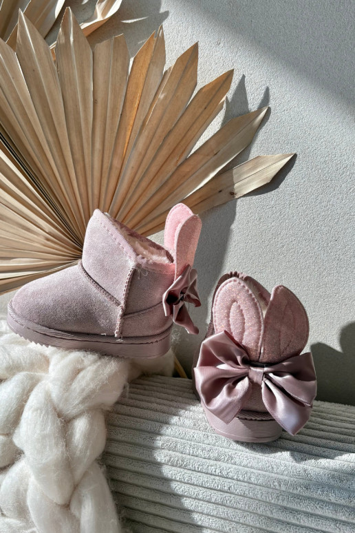 Bērnu siltie sniega zābaki „Meriva" ar lentītēm, rozā krāsā Bērnu siltie sniega zābaki „Meriva" ar lentītēm, rozā krāsā